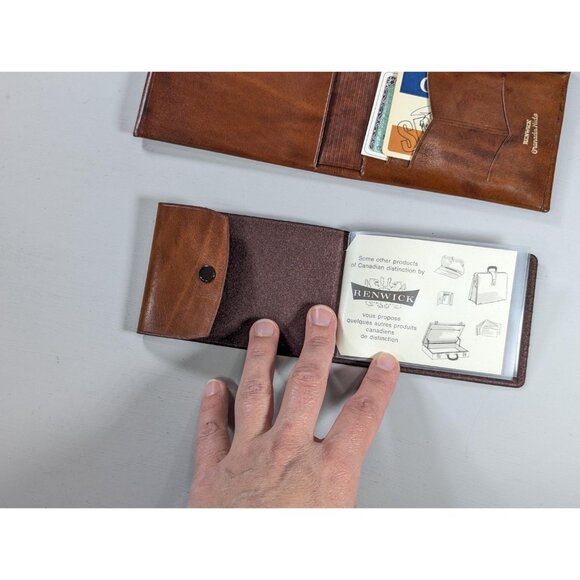 New Old Stock RENWICK brown leather bifold wallet, Granada Hide leather wallet - Picture 7 of 14